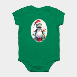 Dinosaur Christmas Baby Bodysuit